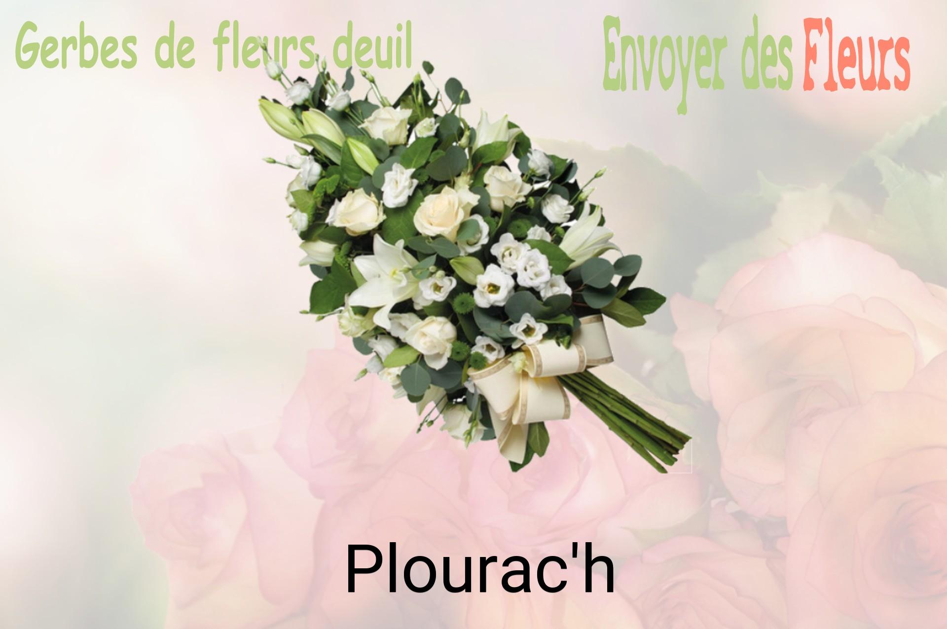 Gerbe de fleurs de deuil livrée à Plourac'h